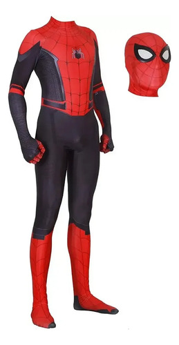 Traje De Spiderman Far From Home Con Máscara Para Cosplay