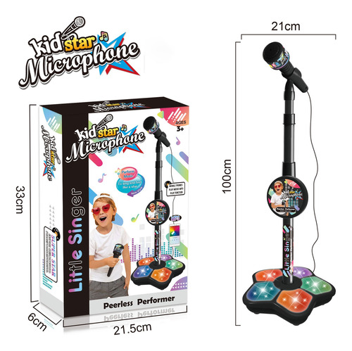 Micrófono Infantil Con Soporte Simula Karaoke De Pie