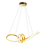 Luminaria Lustre Pendente Led Teto Moderno Curvas Infinito Cor Dourado 110v/220v