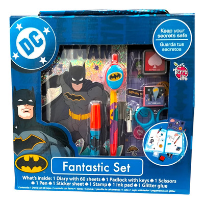 Set Batman Crea Tu Propio Diario Libreta Candado 60 Hojas