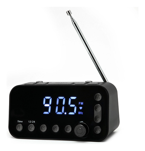 Reloj Daba1 Fm Radio Dual Usb Con Puerto De Carga Lcd