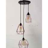 Lampara Colgante Vintage 3 Luces Cascada Color Cobre