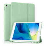 Funda iPad 10.2 Akkerds Delgada Soporte Lápiz Verde Menta