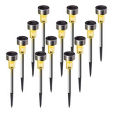 Luz Solar Al Aire Libre Impermeable Jardín Luz Cálida 12pcs