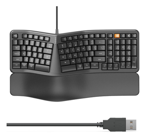 Teclado Ergonómico Con Cable Retroiluminado, Teclado Dividid