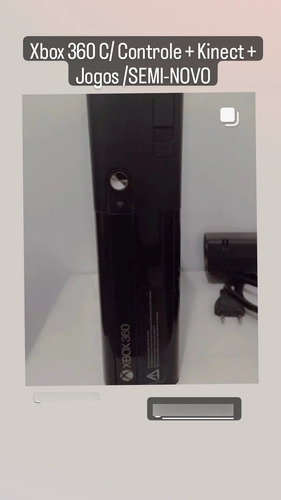 Xbox 360 C/ Controle + Kinect + Jogos /semi-novo