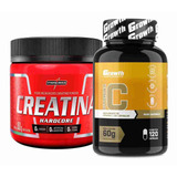 Creatina Pura 150g Integral + Vitamina C 120 Caps Growth