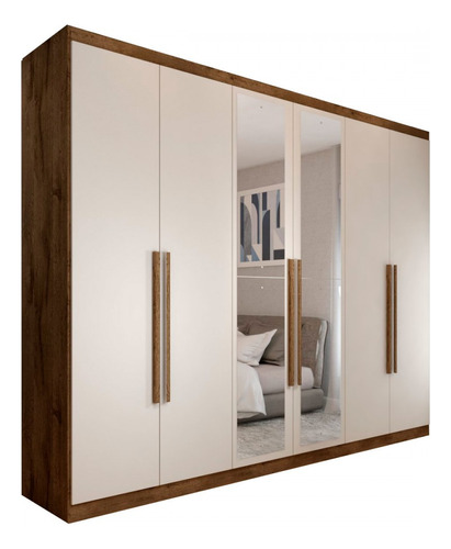 Guarda-roupa Casal Madalena 6 Portas 4 Gavetas 100% Mdf Com