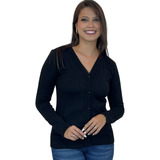 Casaquinho Feminino Blusa De Frio Cardigan Inverno