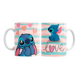 Taza Stitch Love Regalo Enamorados Parejas San Valentin