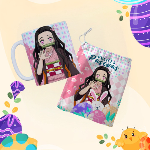 Set Pascua Combo Taza Plástica + Bolsa Personalizada +regalo