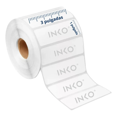 5 Rollos Etiqueta Térmica 3x1 76x25 Mm 1,000 etiquetas por rollo para Productos, Precio, identificación, Color Blanco INKO | Envío gratis