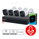 Kit 4 Camaras Bullet 5mp Audio Metalicas Dvr Wizsense 2tb