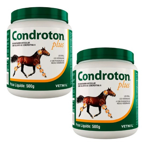 Kit 2 Condroton Plus 500g Regenerador Articular - Vetnil