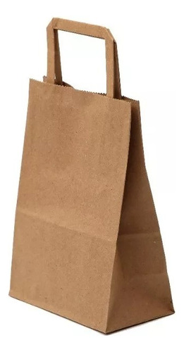 Bolsas Papel Madera Kraft Manija 14x26 Romipack X50 U.