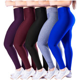 Kit 5 Legging Feminina Grossa Cos Alto Academia Dia A Dia