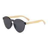 Lentes De Sol Tipo Espejo De Madera De Bambú Unisex Uv400