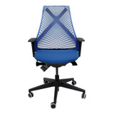 Cadeira Para Escritório Bix Base Piramidal Azul 4870