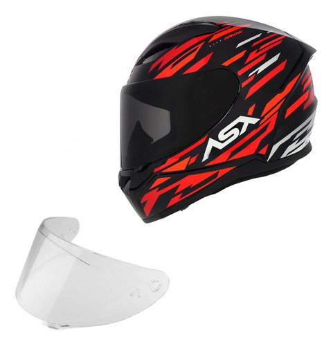 Combo Capacete + Viseira Fume - Moto Com Narigueira Bavete