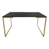 Mesa Para Computador Gamer Preto Com Dourado