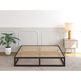 Base De Cama Metal Encastrable 135x190 Matrimonial Negro Bed