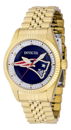 Relógio Invicta Nfl New England Patriots - 36mm, Ouro 42538