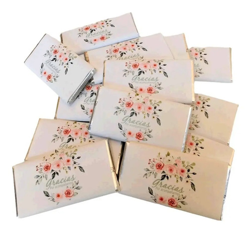 Pack 40 Chocoates Recuerdos Con Etiqueta Personalizada