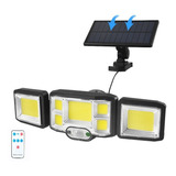 Luminária Solar Parede 192cob Sensor Controle 3funçõe Fio 5m