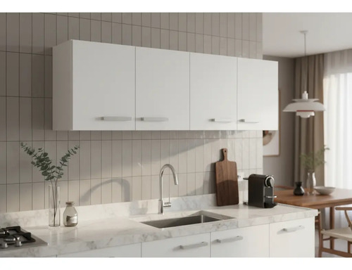 Alacena Gabinete Colgar Cocina 120cm Melamina 4 Puertas Bbc