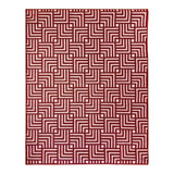 Tapete Sala Moderno Geometrico Tabuleiro 150x200 Cm Vermelho