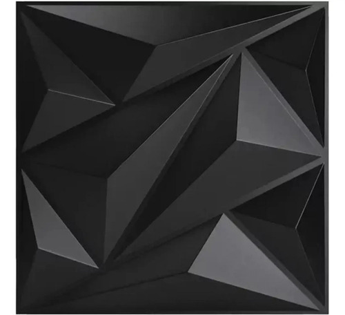 Panel 3d Decorativo 50x50cm Negro Parede Con Adhesivo 20pz