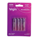 Pilha Recarregável Elgin Aaa 1000mah 1,2v Blister C/04 Unid