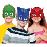 Máscaras Com Personagens - Festa P J Masks - Heróis Pijama