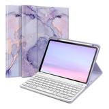 Funda C/teclado Fintie Para iPad Air 2022 5g/4g Lilac Marble