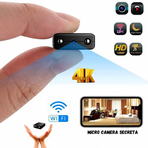 Mini Câmera Espiã Xd2 Ip Wifi Visão Noturna Microfone Fullhd