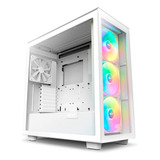 Gabinete Gamer Nzxt H7 Elite Vidro Com Fans Mid Atx Branco