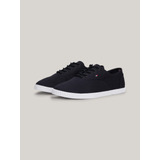 Tenis Negro Essential De Lona Con Logo Tommy Hilfiger Mujer