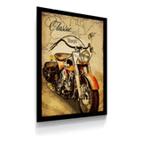 Quadro Decorativo A3 Motocicleta Harley-davidson Vintage