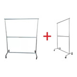 2 Racks Para Ropa 1.50 M, Rack Viajero Galvanizado 2 Niveles