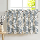 Cortinas Para Cocina Con Estampado De Cachemira Elegantes