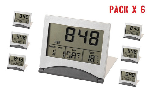Reloj Viaje Despertador Temperatura Alarma Pack X6 V.crespo