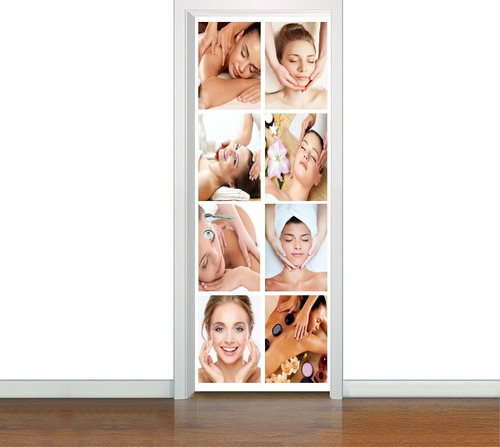 Adesivo Decorativo De Porta Clínica  Estética Massagem (cd1)