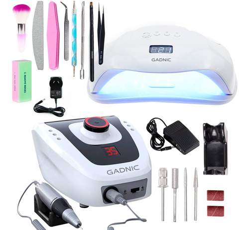 Cabina Uv Led Gadnic 72w + Torno Uñas T202 Kit Manicura Pro