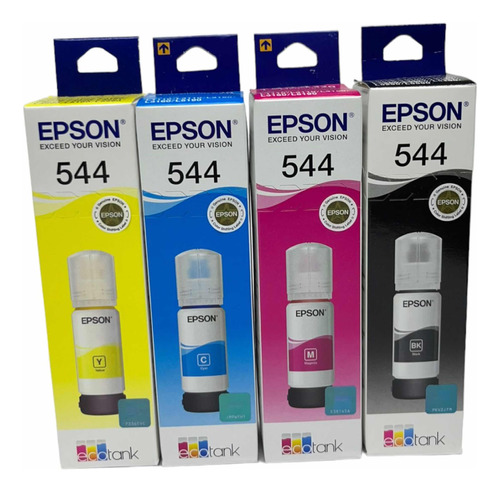 Pack 4 Tintas Epson T544 Originales Nuevas 65 Ml L3110 L3150