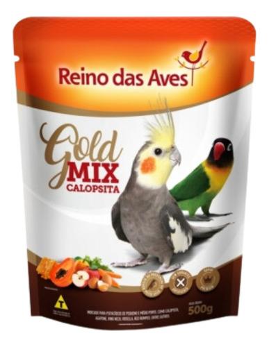 Ração Para  Calopsita Gold Mix - 500g Reino Das Aves