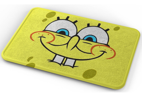 Tapete Bob Esponja Cara Sonrisa Baño Lavable 50x80cm