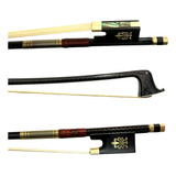 Arco Violino 4/4 Fibra De Carbono Talão Gold Esculpido Top