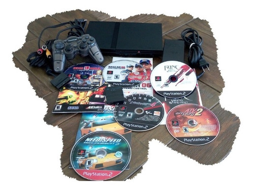 Playstation2 Slim Black+6juegos Carrera+control+tarjeta 16mb