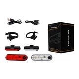 Combo Luz Bicicleta 30 Lm + Luz Trasera 30lm Recargable Usb