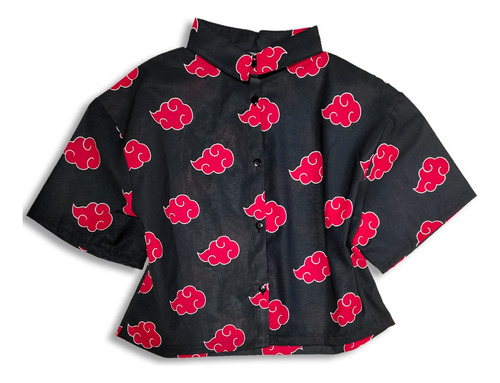 Croptop Aesthetic Mujer Akatsuki Blusa Naruto Anime Manga